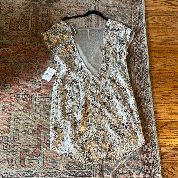 Free People Silver Shimmery Dress! - Picture 2 of 3